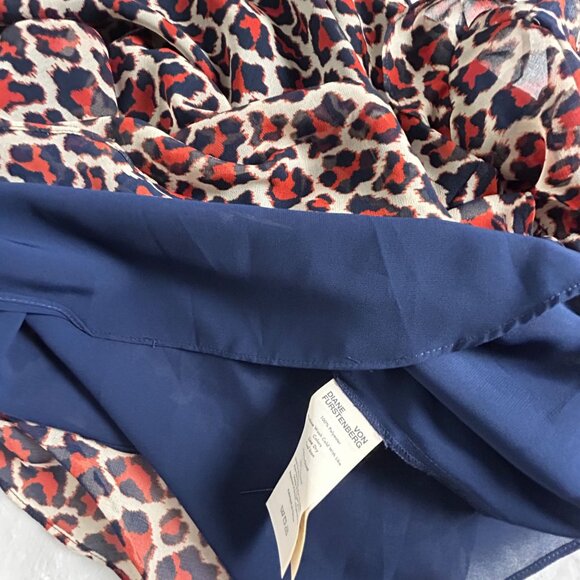 Diane von Furstenberg Essie Top XXS Taren Small Brick Ruffle Cold Shoulder New - Picture 5 of 8